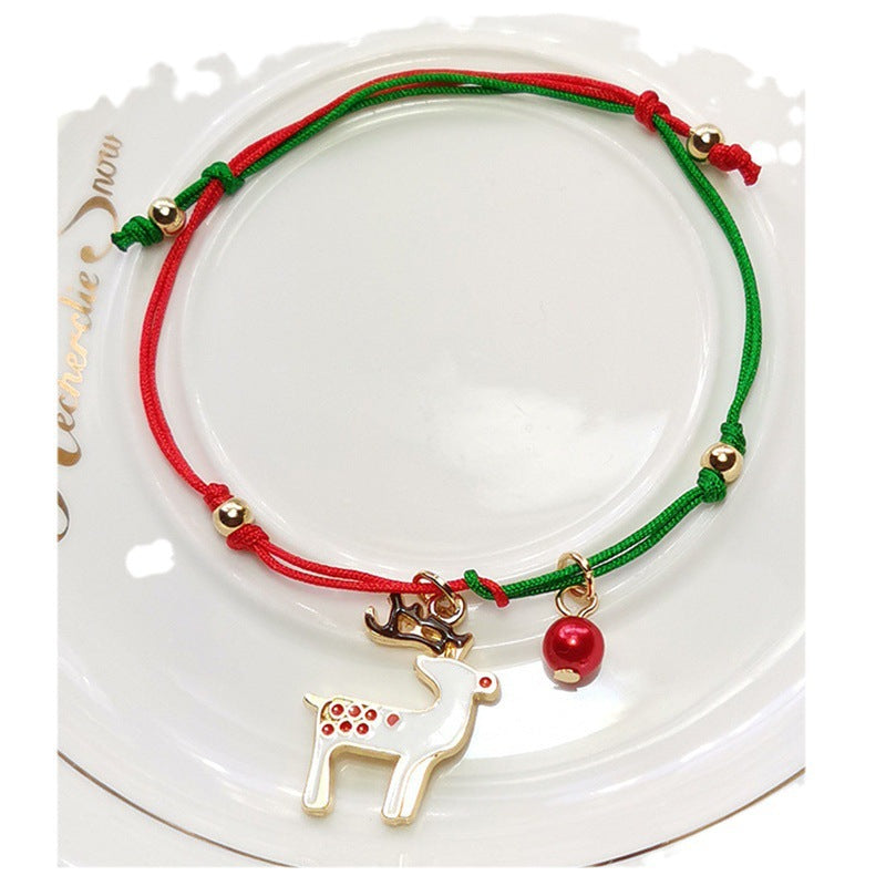 Hand-woven Christmas Ornaments Bracelet for Women