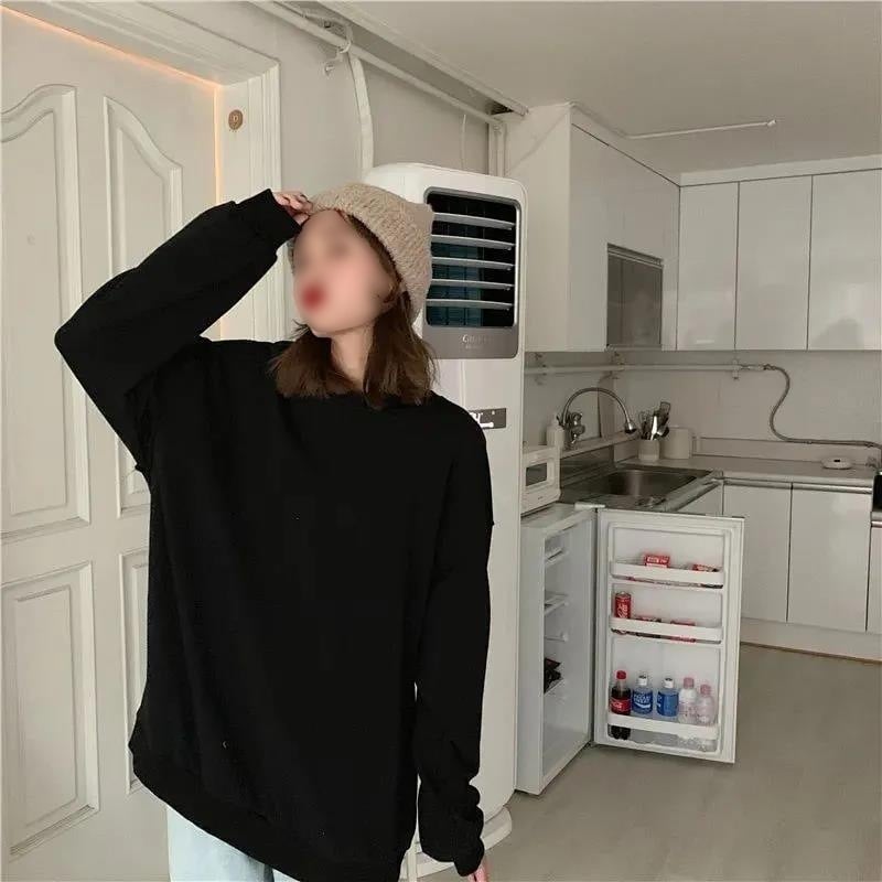 Korean Style Solid Color Loose Pullover Sweater | Streetwear