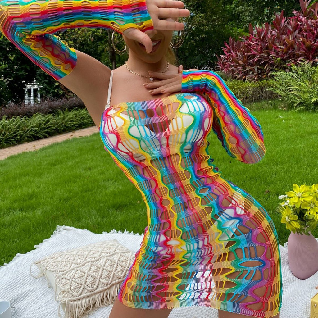 CS11 Rainbow Color Lingerie and Skirt Set (3 Pieces)