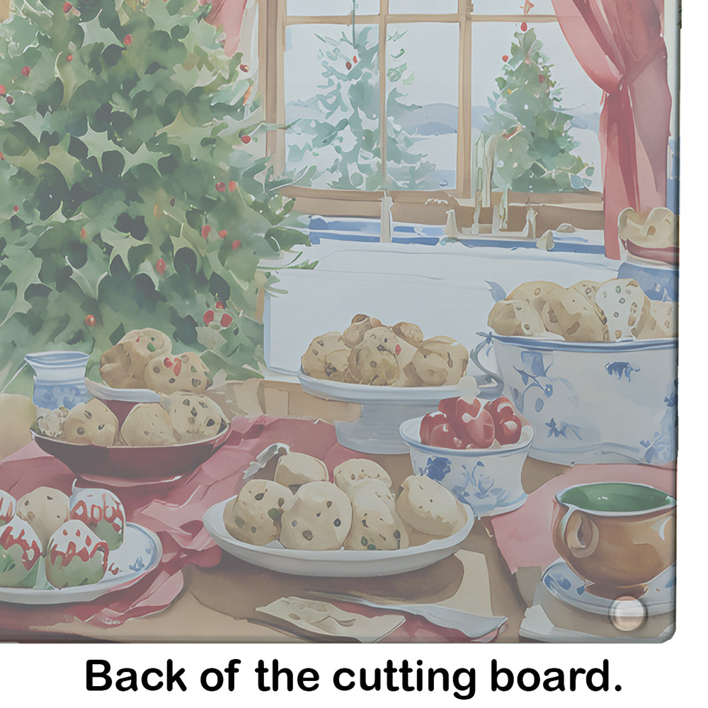 Irish Water Spaniel Christmas Cookies Glass Cutting Board