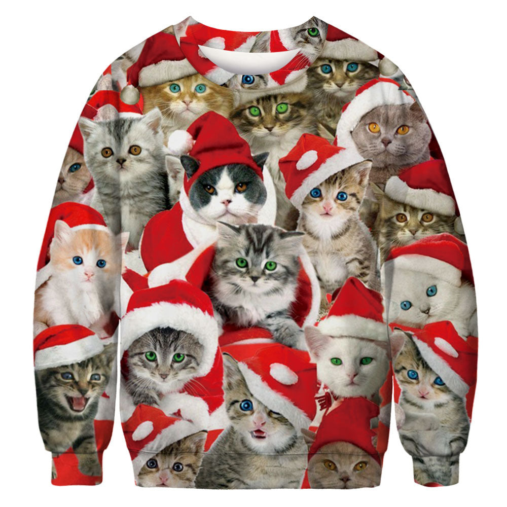 3D Printed Santa Claus Long Sleeve Sweatshirt | Streetwear