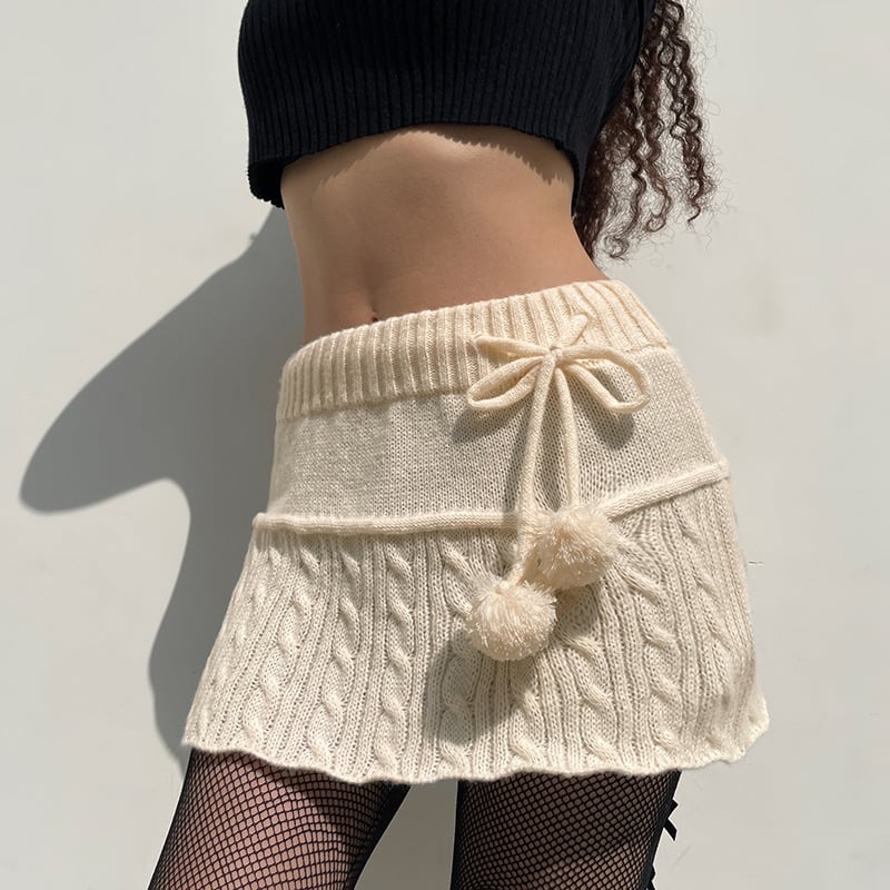 Women's A-line Wool Knitted Skirt