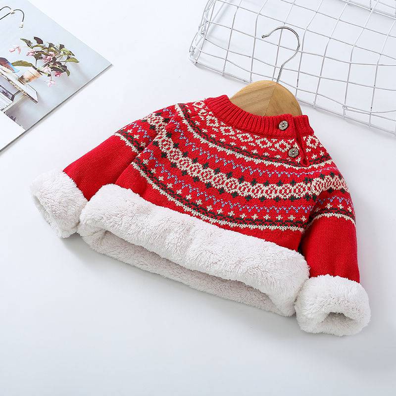 Girls' Thick Fleece Knitted Pullover Sweater Coat | Streetwear
