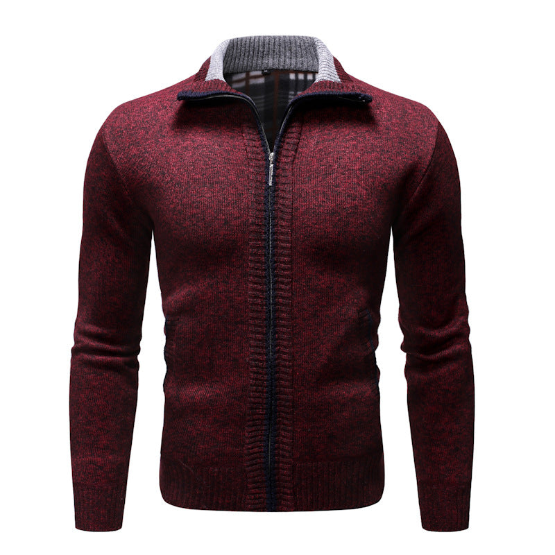 Thick Plus Velvet Men's Stand-up Collar Sweater