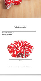 Christmas Tree Cat Tunnel Flannel Pet Bed