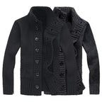 Men's Solid Color Long Sleeve Sweater Jacket Cardigan