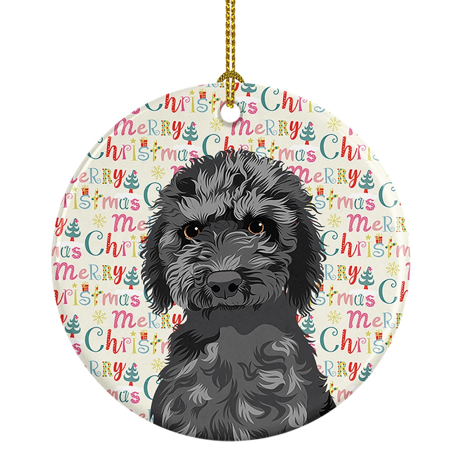Doodle Black #2 Christmas Ceramic Ornament