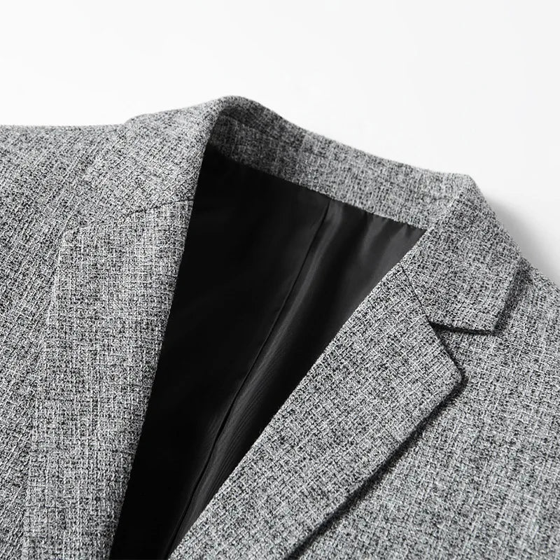 Men's Thin Blazer Jacket - Solid Business Casual, 4XL