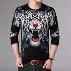 Men's Luxury 3D Tiger Print Knitted Sweater Pullover | Streetwear