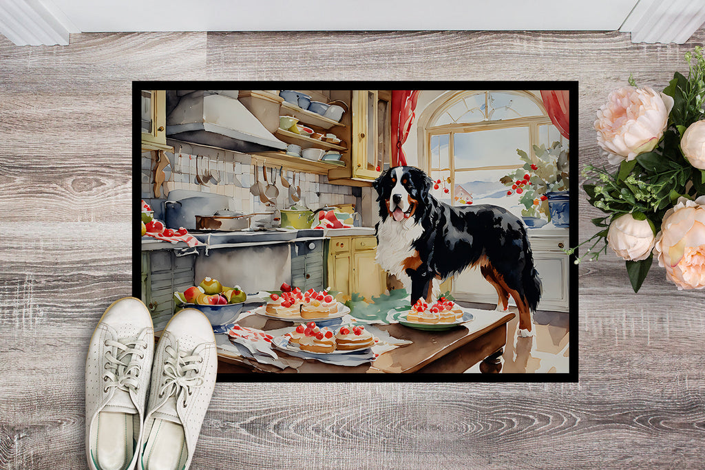 Bernese Mountain Dog Christmas Cookies Doormat