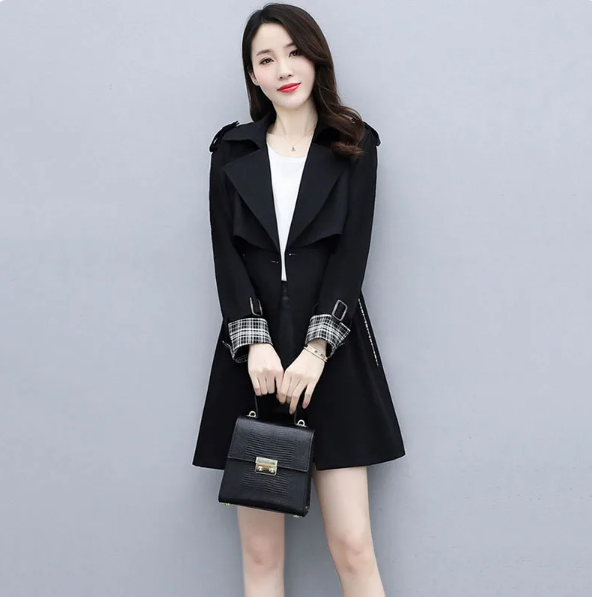 Mid-Length Women's Casual Trench Coat