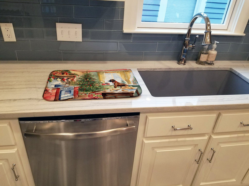 Boxer Christmas Cookies Dish Drying Mat