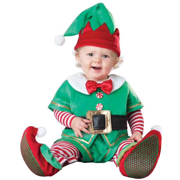 Christmas Baby Onesie with Santa, Elf, and Reindeer Design