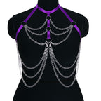 Halloween Body Chain with Adjustable High Waist Bikini Top