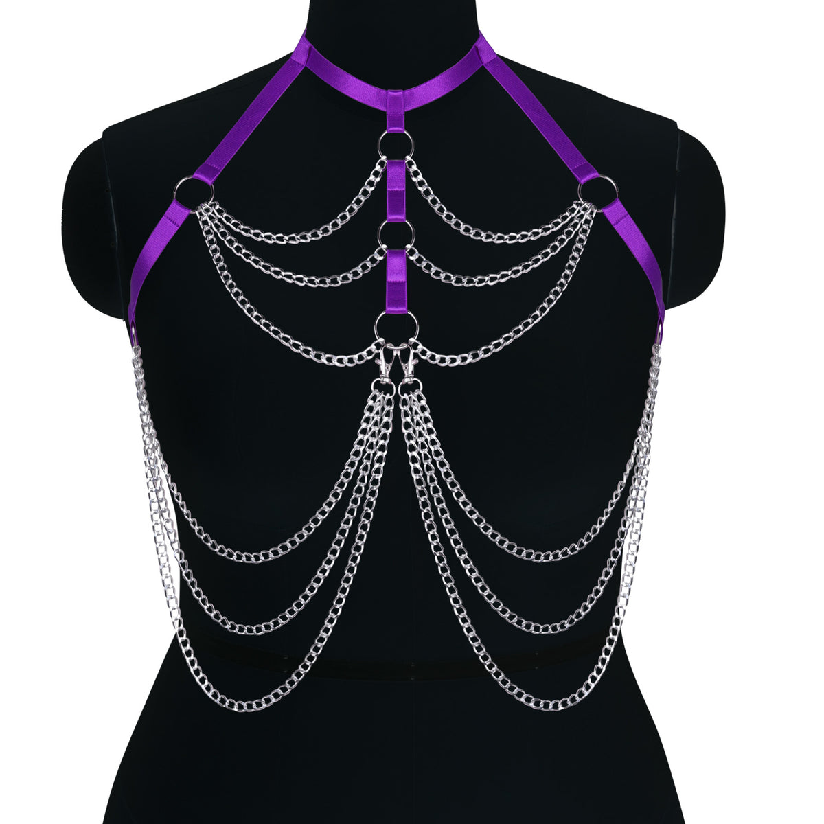 Halloween Body Chain with Adjustable High Waist Bikini Top