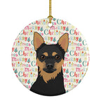 Chihuahua Black and Tan #1 Christmas Ceramic Ornament
