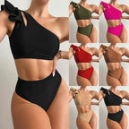 Ladies' One-Shoulder Ruffle Bikini Swimsuit ZT230
