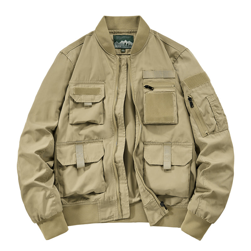 Men's Multifunctional Military Jacket with Large Pockets