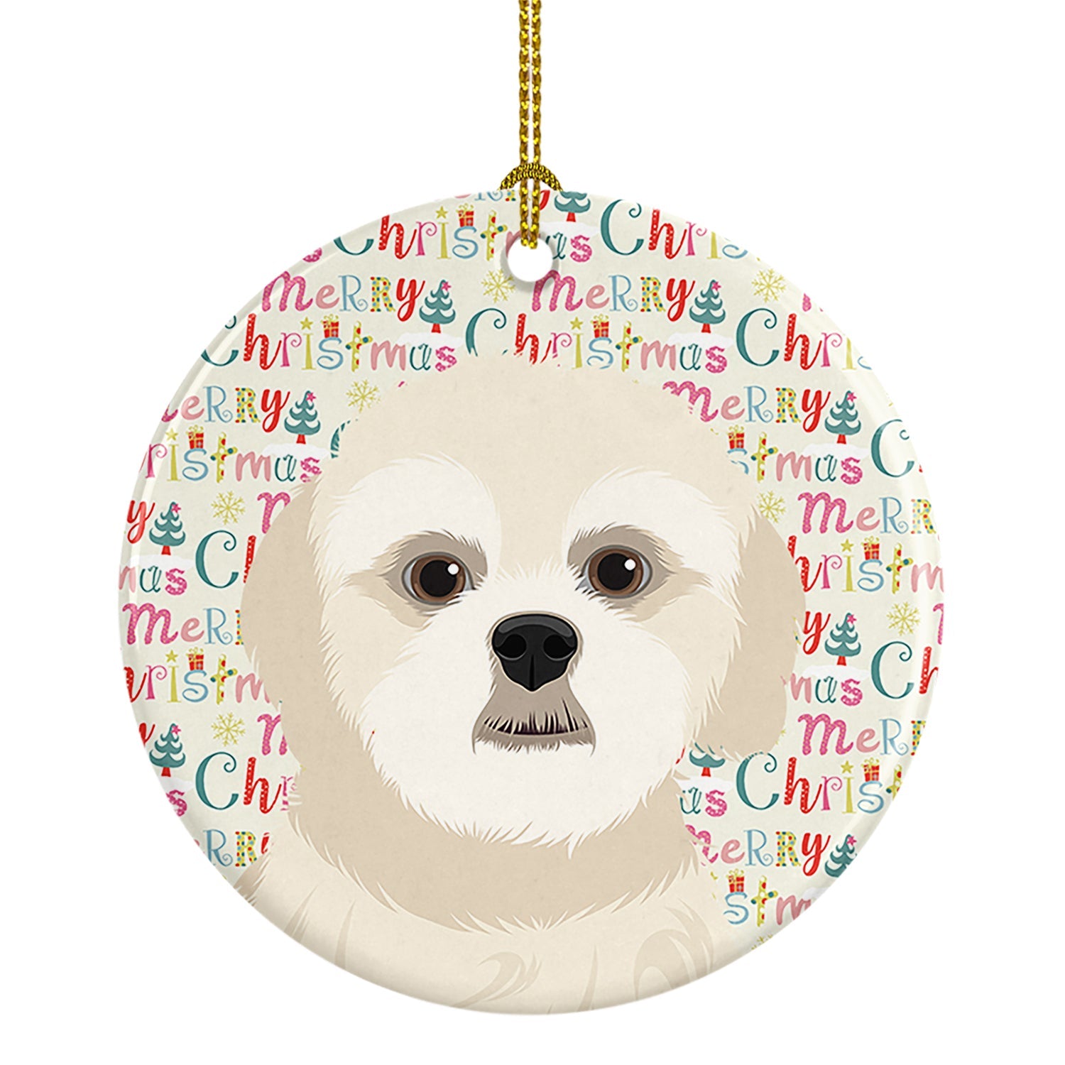 Shih-Tzu Gold #3 Christmas Ceramic Ornament