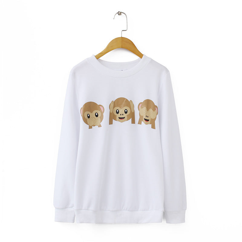 Cute Animal Monkey Print Hoodie for Women S-XL | Streetwear