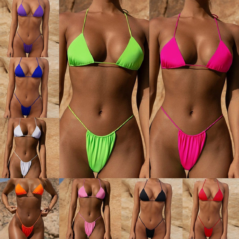 2024 Sexy Solid Color Bikini Set for Amazon بيع