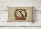 Greyhound Christmas Flowers Throw Pillow