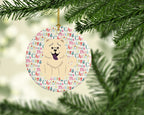 Merry Christmas Chow Chow White Ceramic Ornament