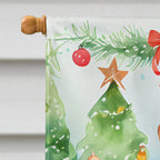 Redbone Coonhound Christmas House Flag