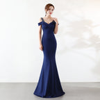Red Evening Gown with Spaghetti Straps (Long Dress)