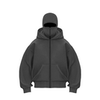 Barrack Hooded Face Mask Zipper Sweatshirt | Streetwear