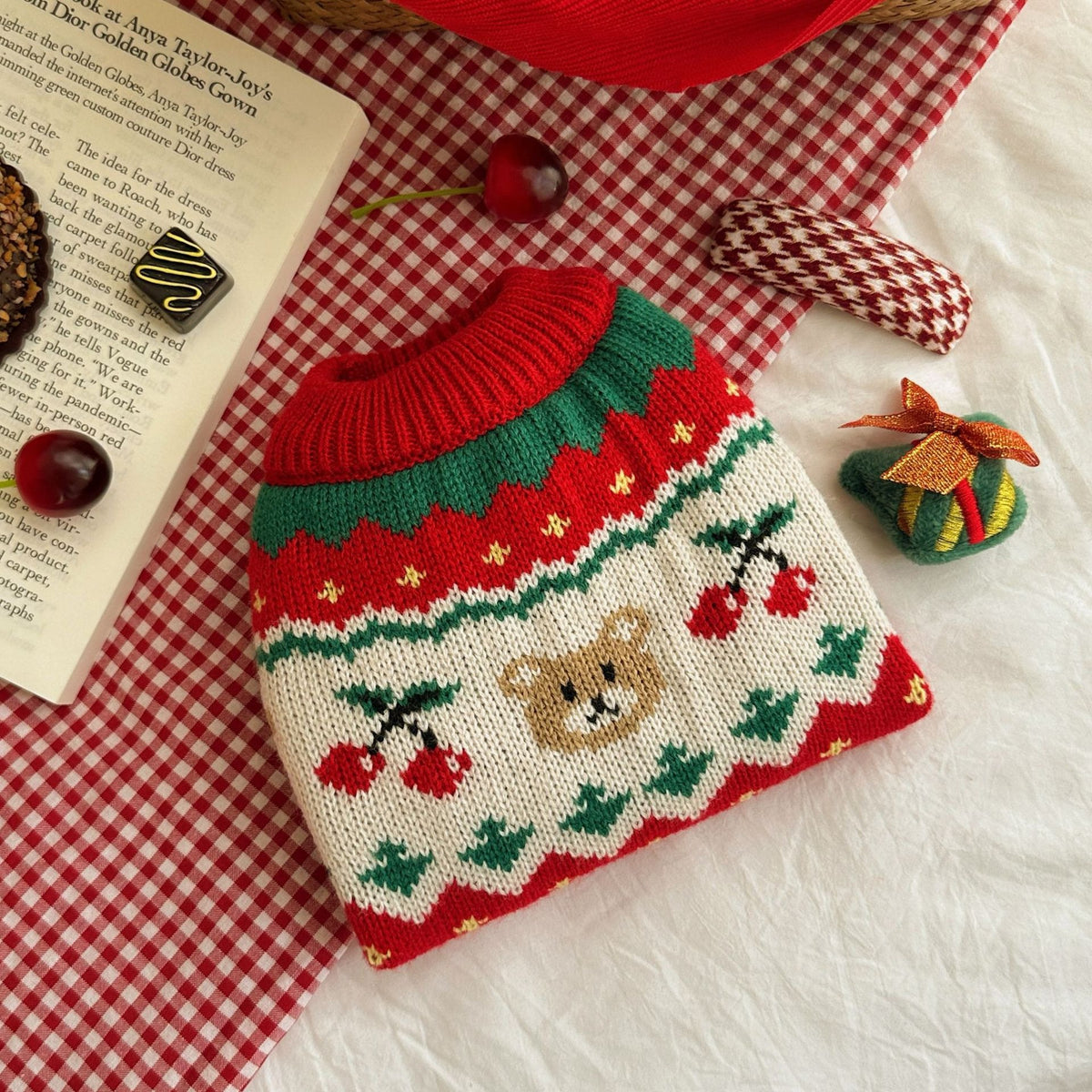Christmas Cherry Pet Sweater