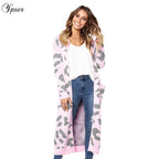 Leopard Print Long Cardigan for Women - Holiday Sweater