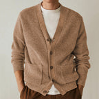 V-neck Thick Cardigan Sweater for Autumn and Winter