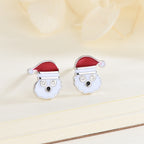Silver Christmas Hat Earrings for Women