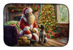 Wirehaired Pointing Griffon and Santa Claus Dish Drying Mat