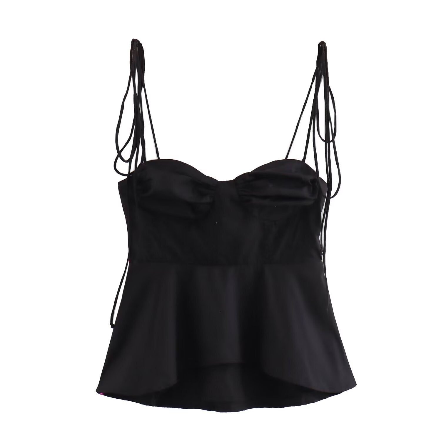 Satin Bustier Peplum Cami Top