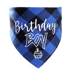 Cotton Plaid Triangle Scarf for Pet Birthday Parties