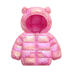 Holographic Puffer Jacket for Kids with Hood (One Piece)