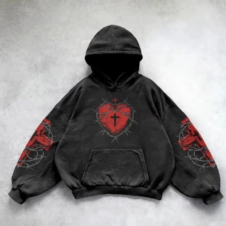 Vintage Skull Print Hoodie Sweater | Streetwear