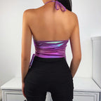 Elastic Satin Chain Slim Sexy Short Bodysuit