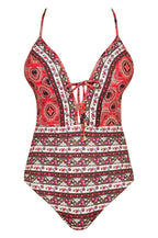 Women's Printed Plunge One-Piece Swimsuit