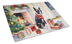 Boston Terrier Cozy Christmas Glass Cutting Board