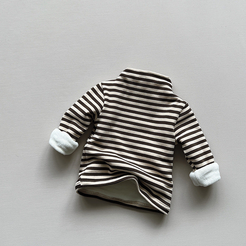 Children's Thick Velvet Half Turtleneck Top Shirt