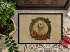 Poodle Christmas Flowers Doormat