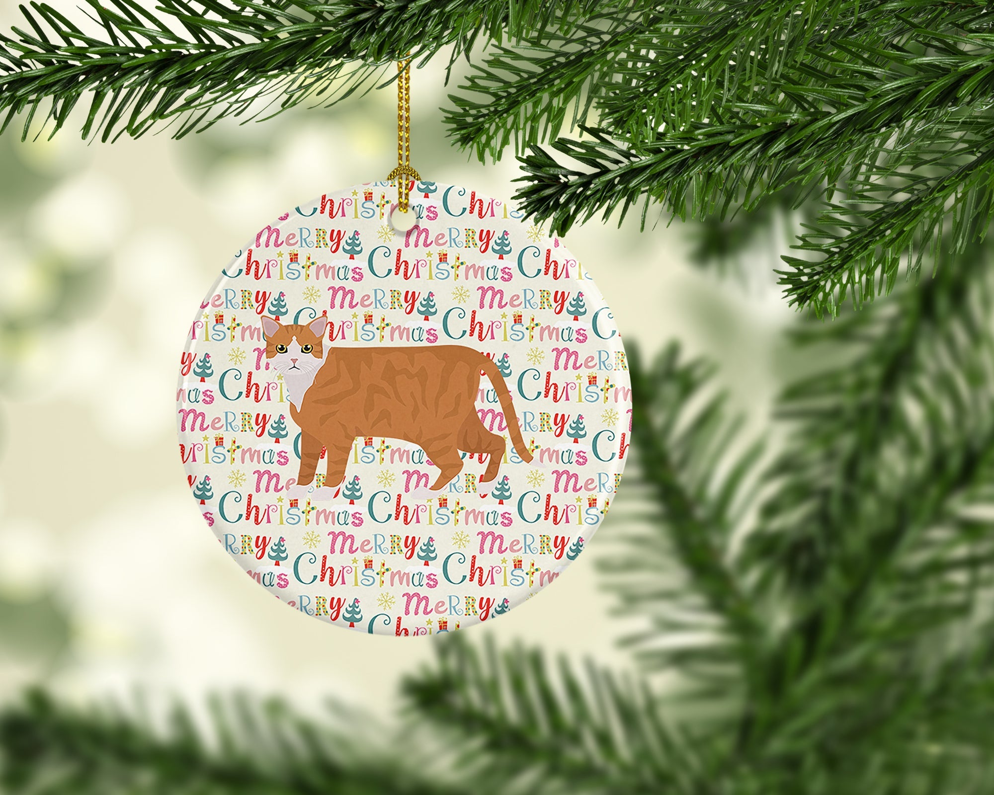 European Shorthair #1 Cat Christmas Ceramic Ornament