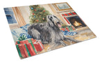 Scottish Deerhound Cozy Christmas Glass Cutting Board