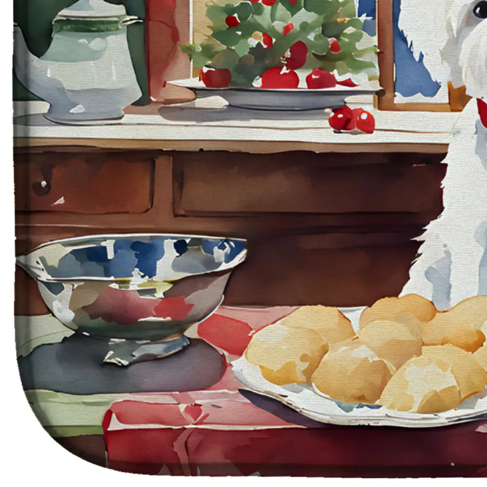 Maltese Christmas Cookies Dish Drying Mat
