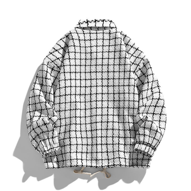Punk Style Single Breasted Plaid Jacket for Men