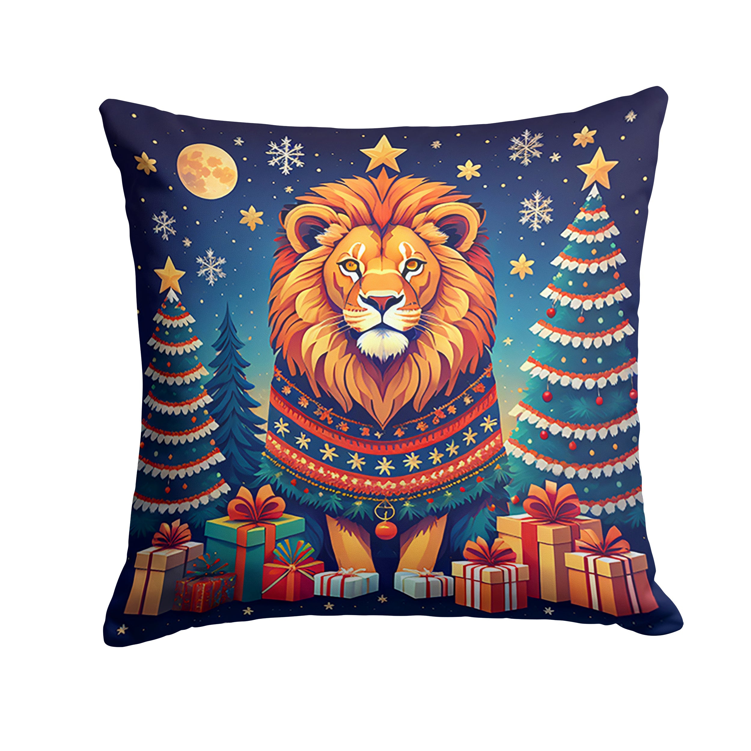 Lion Christmas Throw Pillow