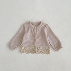 Autumn Baby Lace Long-Sleeved Knitted Cardigan